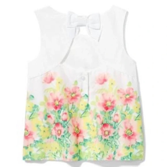 Janie and Jack Baby Girl White Floral Top 3-6M - Picture 3 of 3